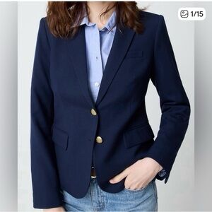 J. Crew Navy Two-Button Tailored Blazer